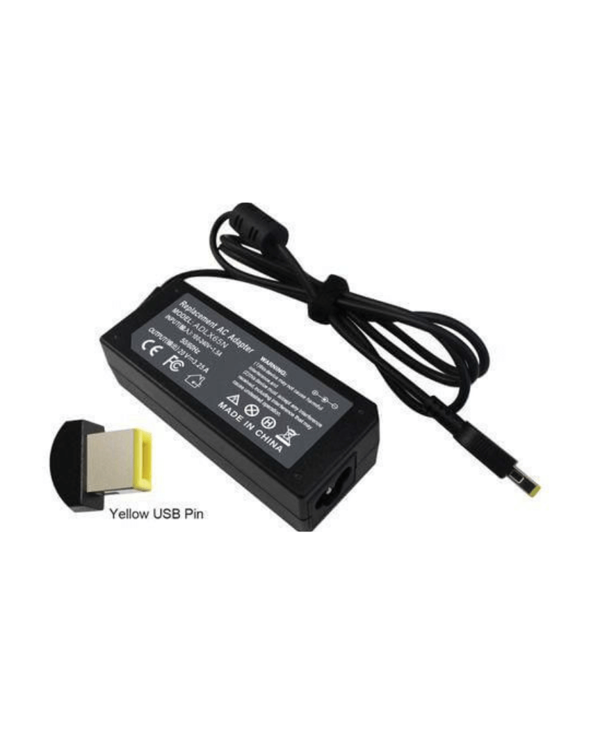 Laptop Charger Lenovo 20V 3.25A USB with Power Cable (Replacement Part