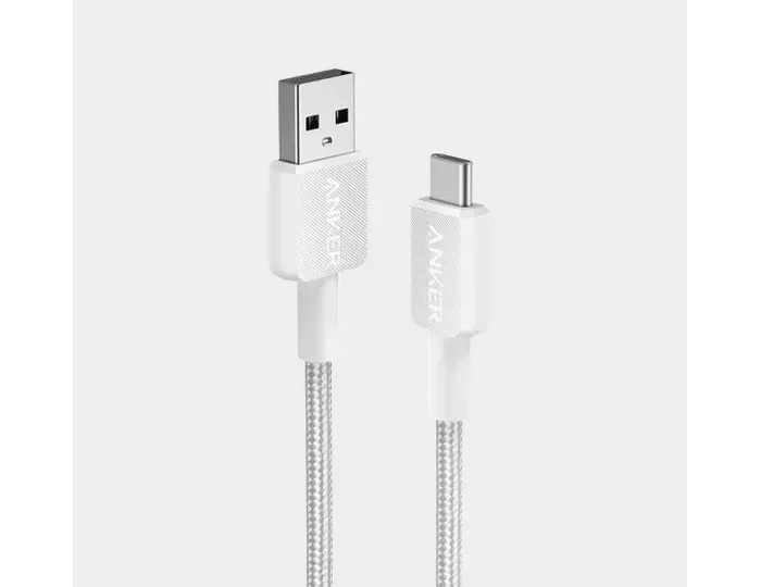 Anker 322 USB-A to USB-C Cable (6ft Braided) White - Image 2