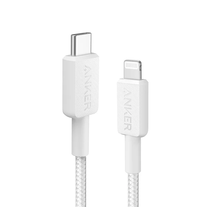 Anker 322 USB-C to Lightning Cable (3ft Braided) White - Image 2