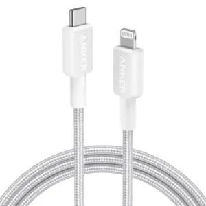 Anker 322 USB-C to Lightning Cable (3ft Braided) White