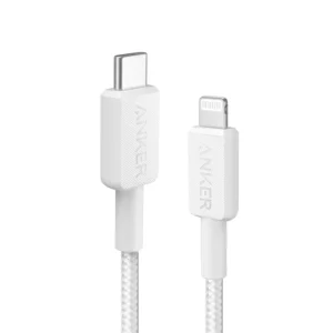Anker 322 USB-C to Lightning Cable (6ft Braided) White