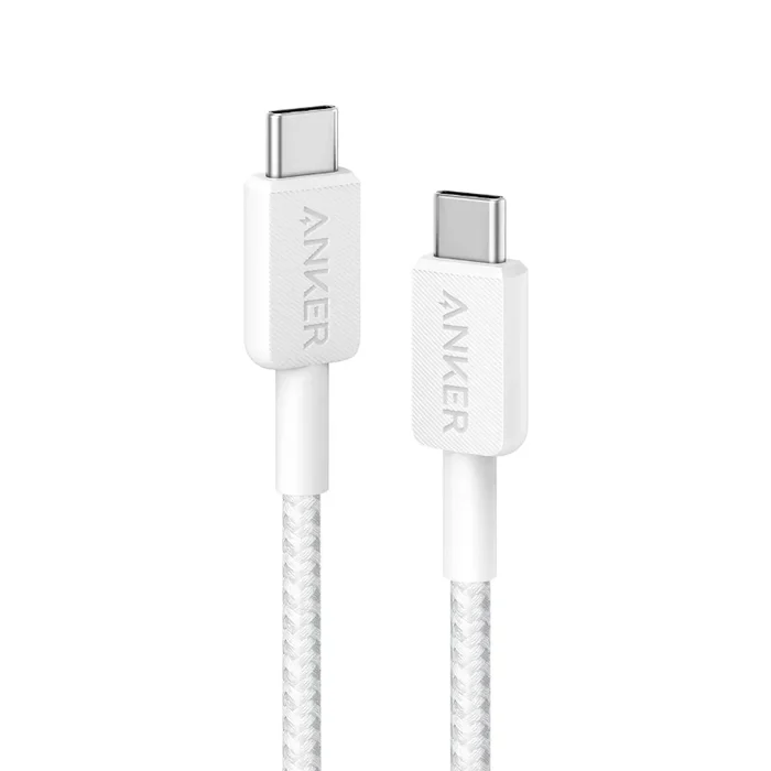 Anker 322 USB-C to USB-C Cable (3ft, 60W, Braided) White