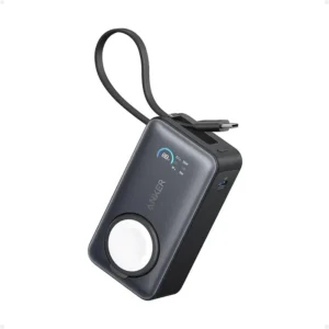 Anker MagGo Power Bank (30W, Built-in USB-C Cable, Made for Apple Watch) Black