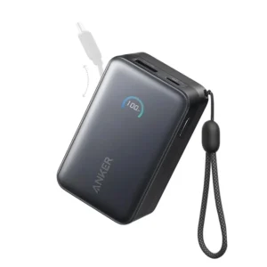 Anker Nano Power Bank (10K, 45W, Built-in Retractable USB-C Cable) Black