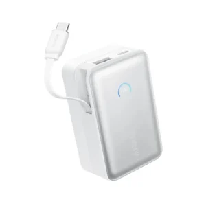Anker Nano Power Bank (10K, 45W, Built-in Retractable USB-C Cable) White
