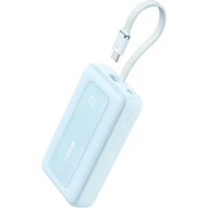 Anker Power Bank (10K, 30W, Built-in USB-C Cable) Blue