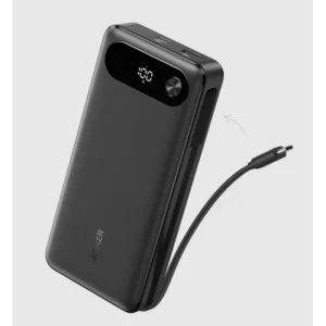 Anker Power Bank (20K, 87W, Built-in USB-C Cable) Black