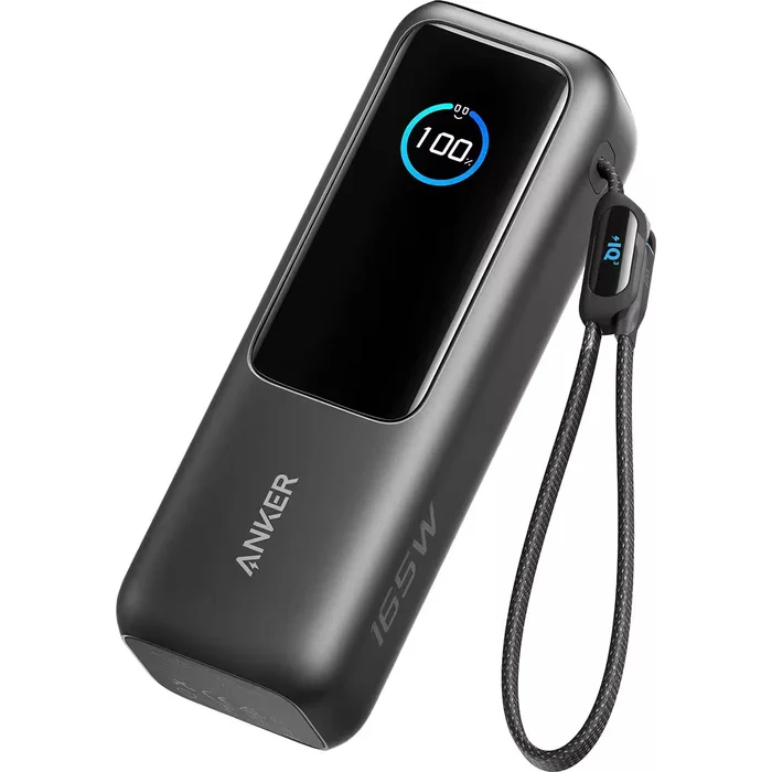 Anker Power Bank (25K, 165W, Built-in USB-C and Retractable Cable)