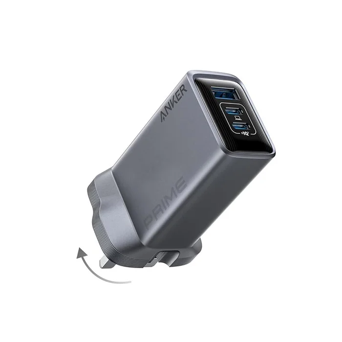 Anker Prime Charger (100W, 3 Ports, GaNPrime) Silver
