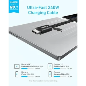 Anker Zolo USB-C to USB-C Cable (1m, 240W) Black