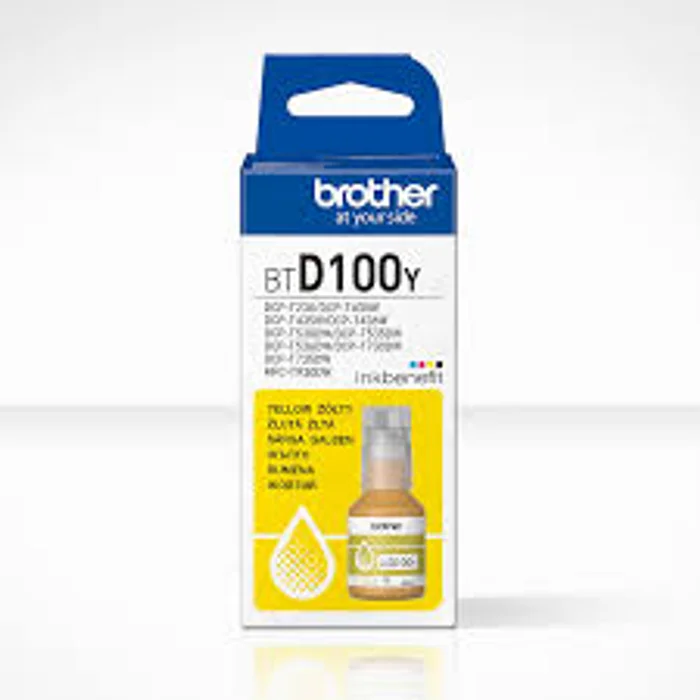Brother BTD100Y Original Yellow Ink Bottle - Image 2