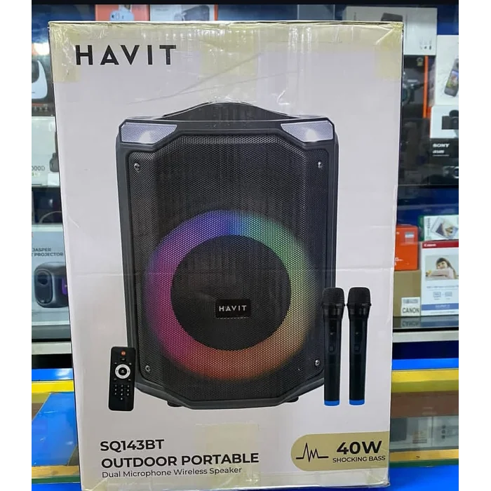 Havit Audio Series SQ143BT Trolley Bluetooth Speaker with 2 Wireless Microphones