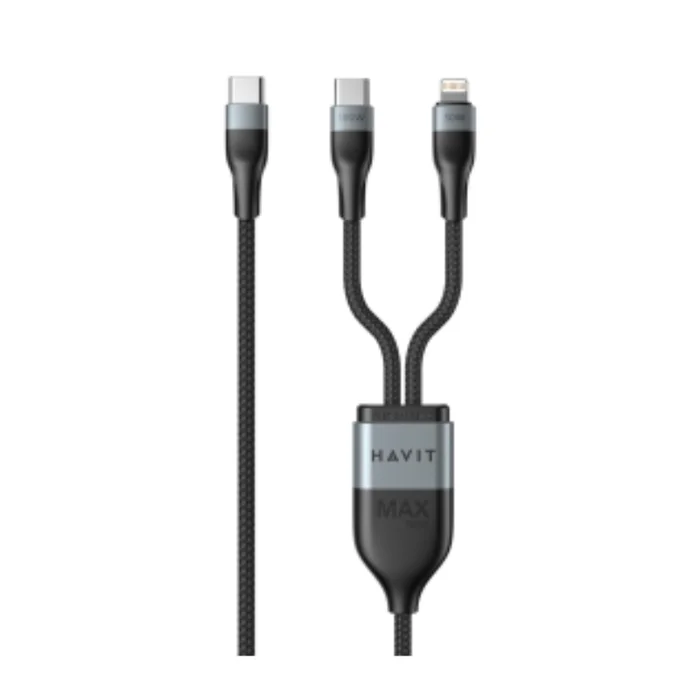 Havit Mobile Series CB6326 2-in-1 USB-C to USB-C & iPhone Cable - Image 2